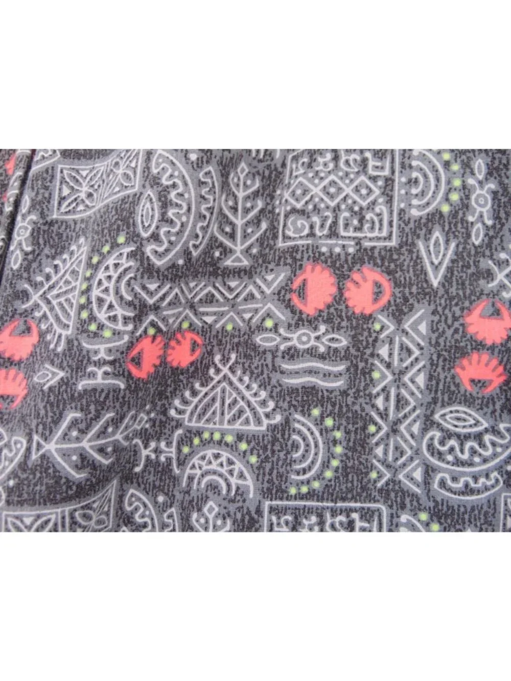Vintage 80s Mens Shah Safari Gray Pink Hieroglyphs Button Shirt Size XL Abstract - Picture 4 of 11